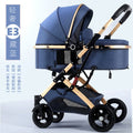 【luxury edition】navy blue + carbon steel tube rubber wheels + one-hand fold