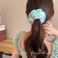 Cuteembroiderbear blue bowslace large intestine hair tie female korean style gentle large hair rope headwear wholesale