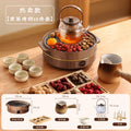 [tea making + roasted milk 18-piece set] ru kiln cup for stove tea making
