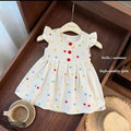 Girls' colorful polka dot dress - baby summer flutter sleeve princess dress - toddler everyday tutu skirt