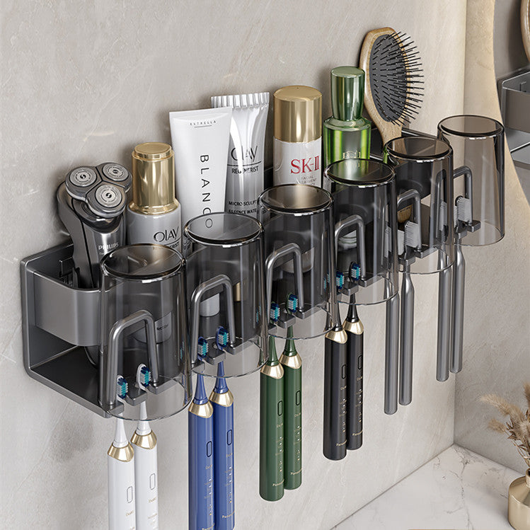Removable toothbrush rack No punching mouthwash cup holder Wall hanging storage rack Electric toothbrush Toothpaste holder Wholesale
