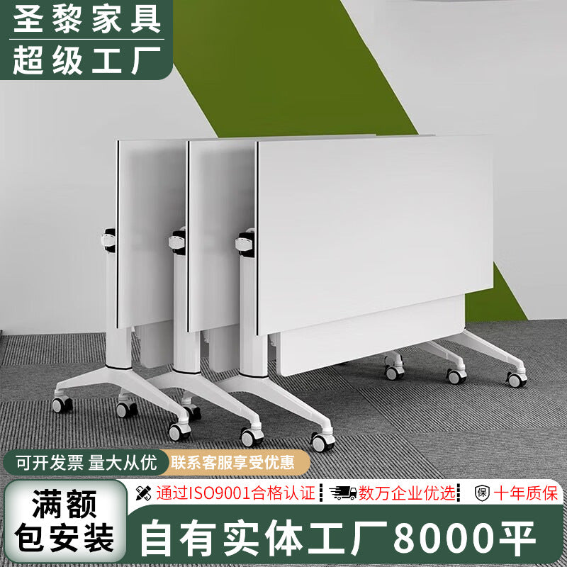 Saint rico movable training table foldable conference bench table office desk flip table desk and chair