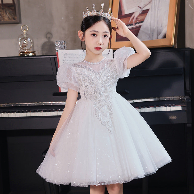 Girls' dresses wedding dresses piano performance flower girl dresses hostess dresses little girls' princess birthday performance outfits new