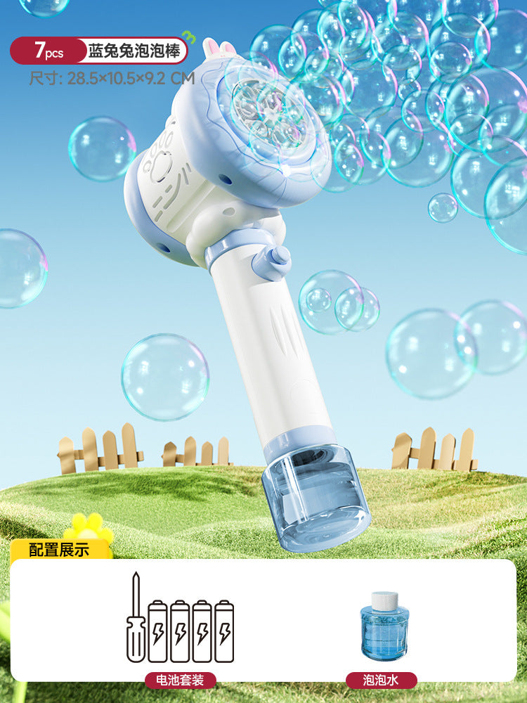 2025 new cartoon electric bubble machine - kids' handheld automatic bubble wand - summer beach family fun toy