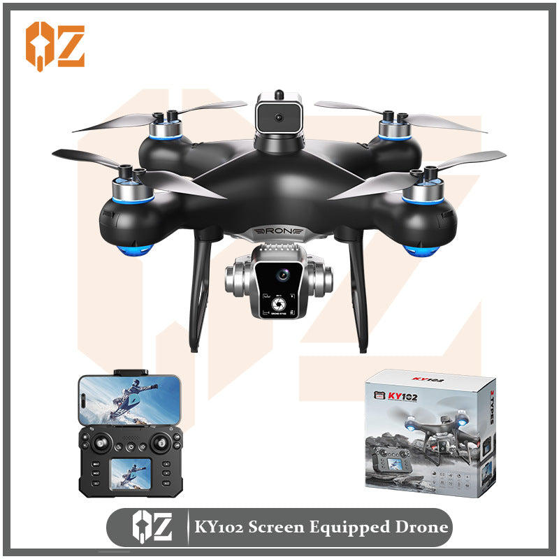 Ky102 drone with screen remote control, brushless motor, optical flow positioning, electric lens, and hd aerial photography