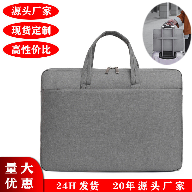 New logo laptop bag, men's and women's simple business briefcase, Apple liner bag, portable shoulder bag.