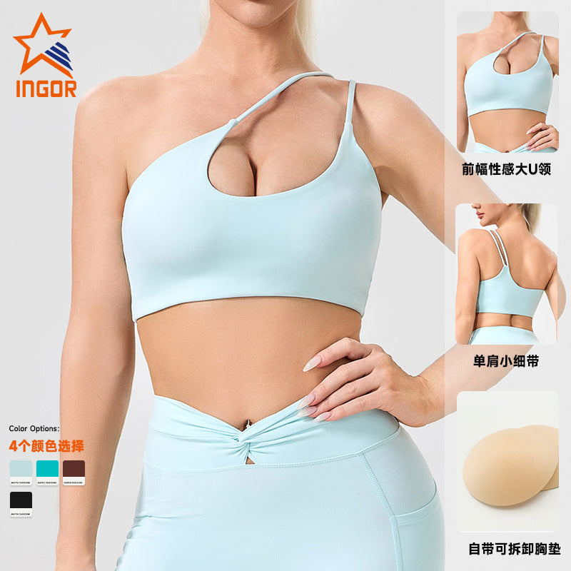 Fashion cross-border sexy thin shoulder strap yoga wear bra women's beautiful back outdoor running sports vest fitness wear
