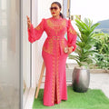 african women's clothing long sleevesfashionfashionplus size trailing dress bridesmaid  heavy industry hot diamond dress
