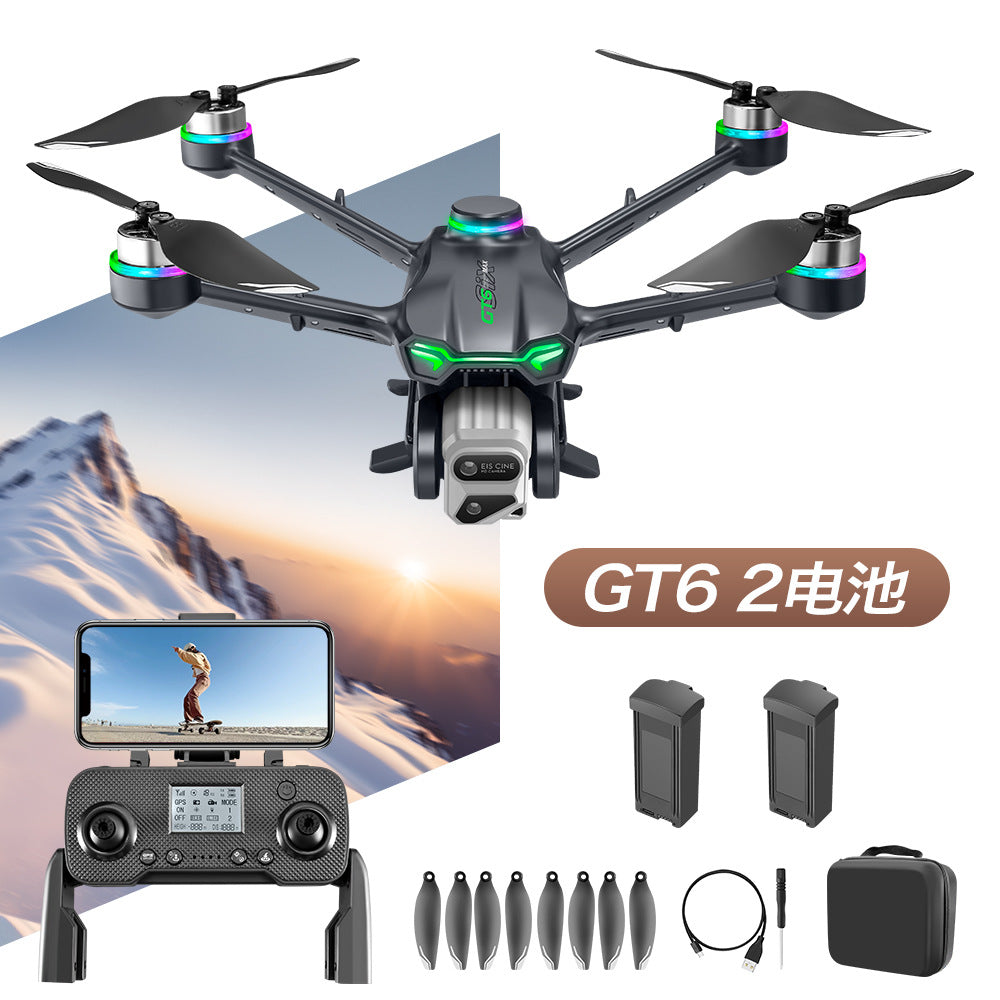 New gt6 drone: gps auto-return, quadcopter with obstacle avoidance, hd aerial photography, long-endurance remote control aircraft