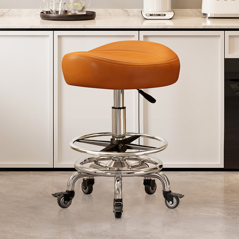 Saddle Chair Kitchen Cooking Chair Front Desk Cashier High Stool Universal Wheel Lifting Chair Beauty Barber Stool