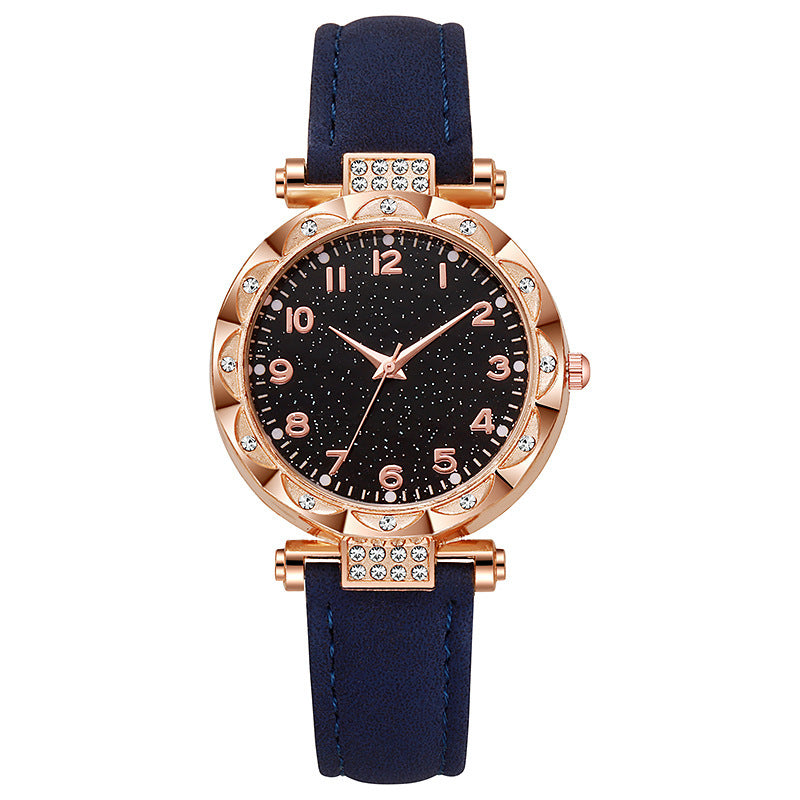 Women's faux leather strap digital luminous quartz watch - simple fashion wristwatch for students