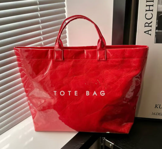 Customized washed composite DuPont paper bag Customized kraft paper tote bag Textured waterproof handbag Environmental protection bag tide