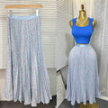 Chicsweeteasiest for match skirt women's frenchhigh waistslimming looka fairy skirt medium long pleated draped skirt
