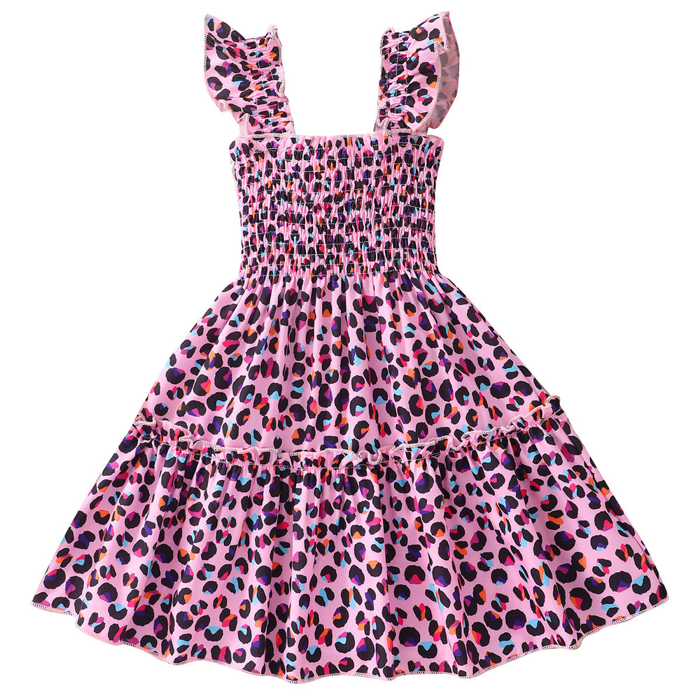 foreign trade new spot cable elastic butterfly printing suspender a-line dress