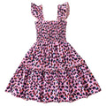 foreign trade new spot cable elastic butterfly printing suspender a-line dress