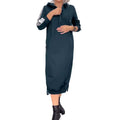 fall/winter new arrivals: european and american fashion slit letter print hooded long sleeve dress - women's apparel