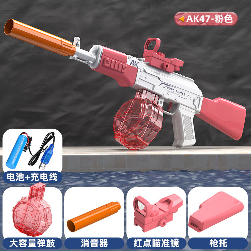 [customized] electric ak47 burst water gun, automatic water absorption, high pressure, strong water spray, water gun, water gun toy
