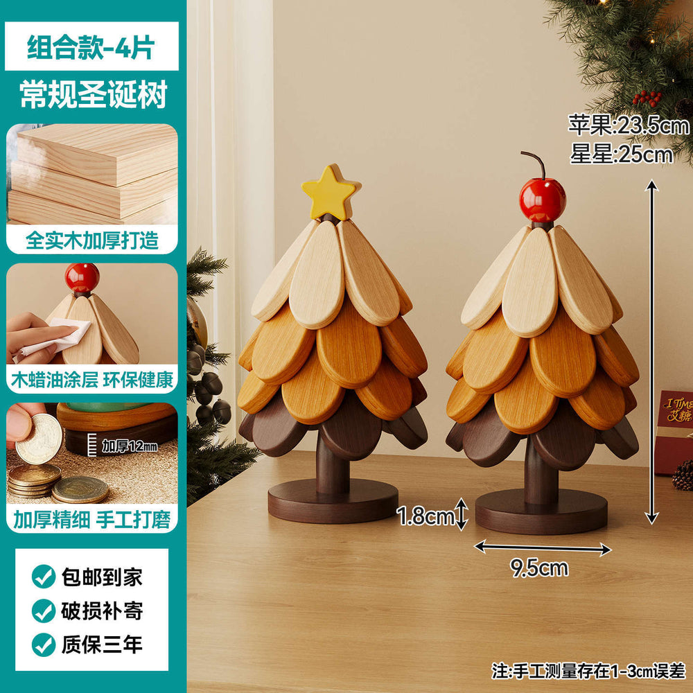 christmas tree solid wood insulation mat, a tree coaster, dining table decoration, creative oven mitts pad, high temperature resistant pot and bowl pad