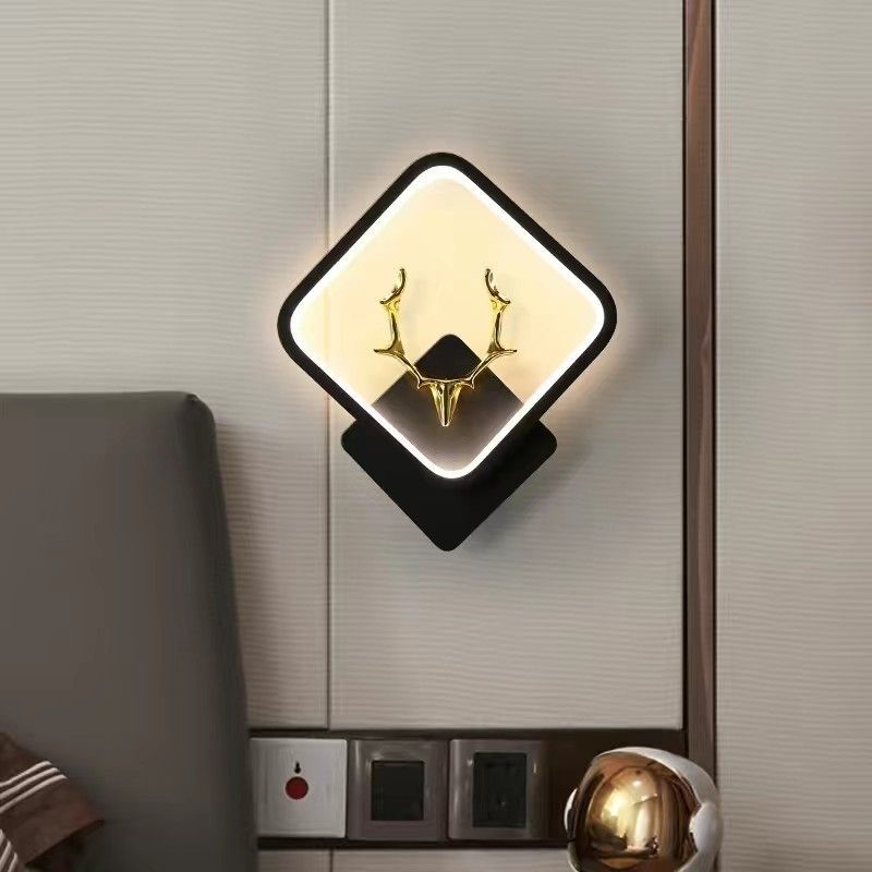 Led energy-saving nordic bedroom wall lamp stylish creative aisle corridor living room study antler wall lamp wall light luxury