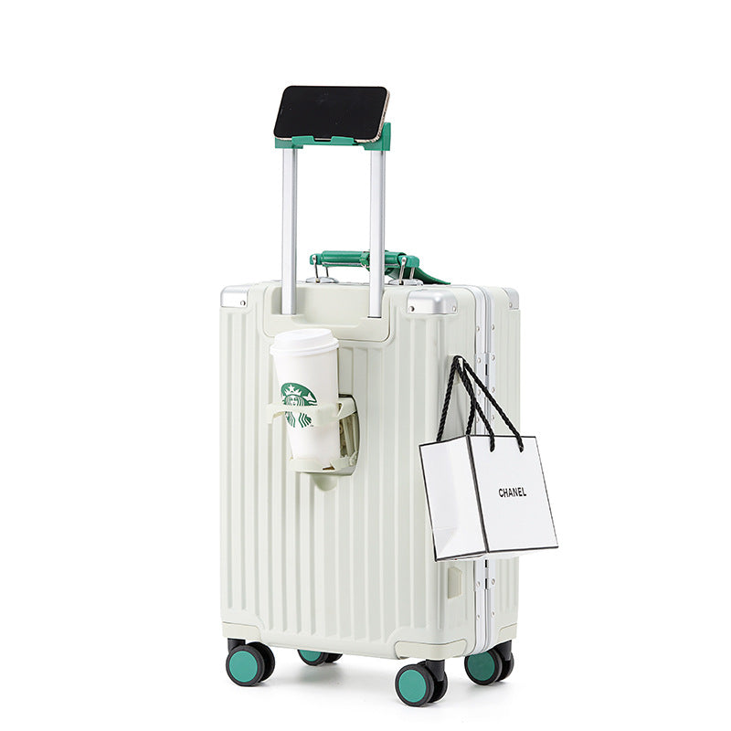 New suitcase 24 inch anti-drop 20 inch small boarding case aluminum frame trolley case leather case password case travel bag