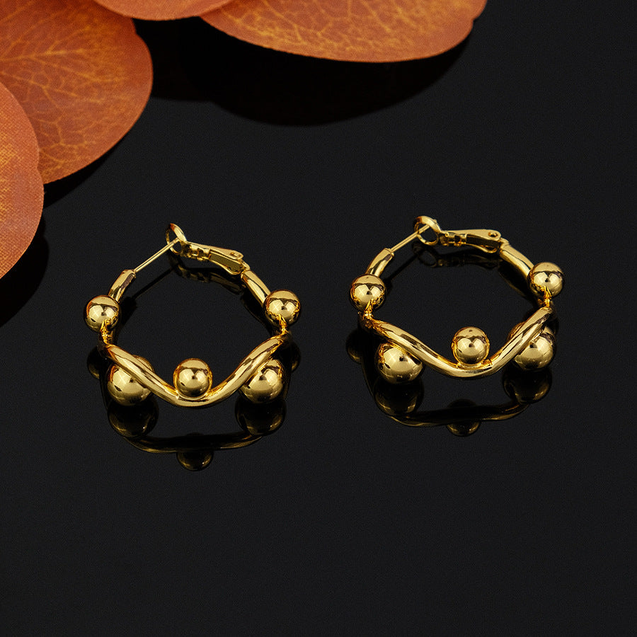 hot-selling golden classy exquisite exaggerated acrylic earrings c-shaped water drop threaded earrings heart earrings