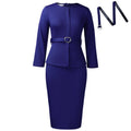 D599  foreign trade women's clothing  new fashion round neck elegant slim-fit ol pencil skirt african dress