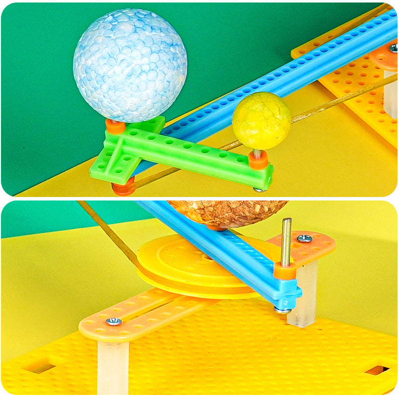 Sun, Earth and Moon Three-globe Instrument Plastic Technology Small Production Children's Pupil Small Invention Science Experiment Teaching Aids Material Package