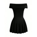 Amazon cross-border women's fashion : sweet & spicy off-the-shoulder mini dress - new summer collection, high-waisted, one-shoulder design