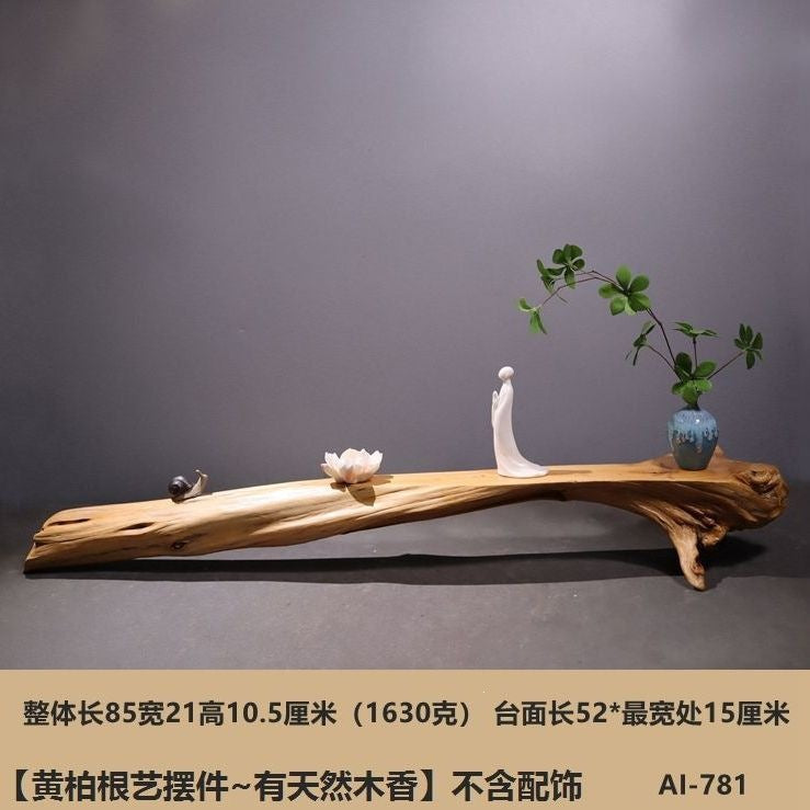 Weathered dead wood ornaments 2 thuja root carving bonsai bottom base tea ceremony tea room tea table dry tea table