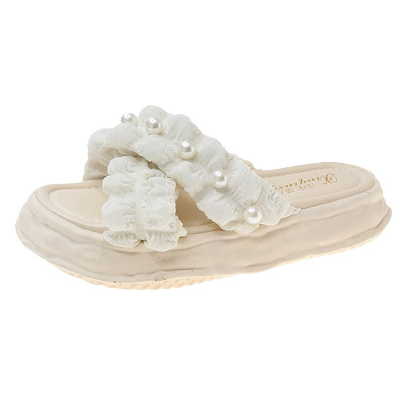 Fairy style sandals for women summer outwear 2025new arrival dissolved thick soleplatform shoes seaside vacation beach slippers ins
