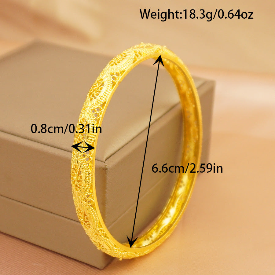 Wholesale 24k gold plated bangle bracelet - middle eastern dubai wedding nigerian women's bridal gold sand bangle jewelry wholesale