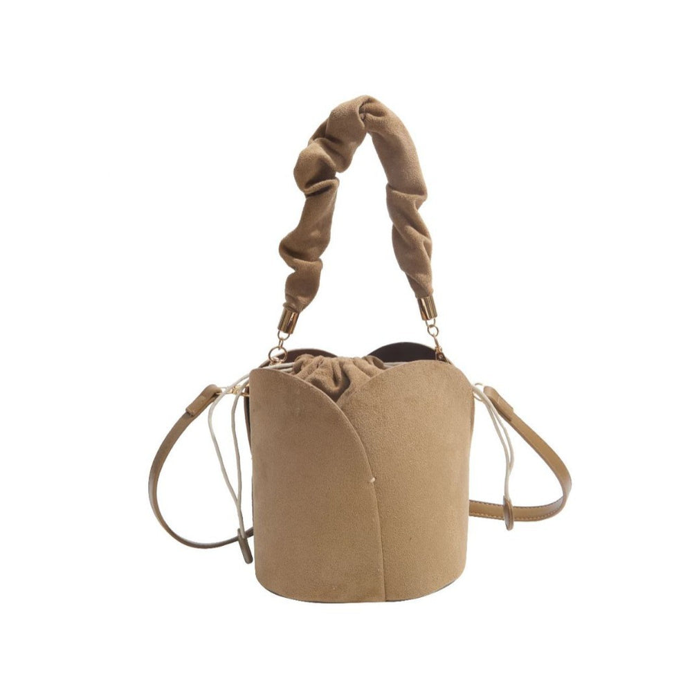 2026new arrival frosted bucket bag for women niche style design retro vegetable basket mother-in-law bag classy sense satchel crossbody bag