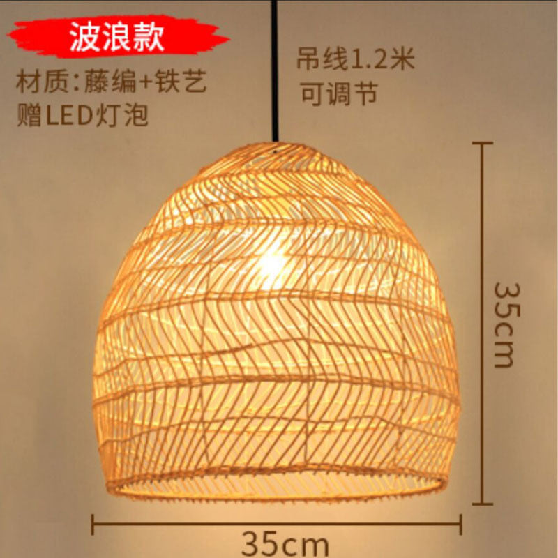 Japanese chandelier restaurant light tatami light new Chinese bamboo lamp zen light tea room light Chinese style bamboo art lighting