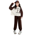 Girls' outfit  new style: trendy and stylish casual loose-fit hoodie and sweatpants set for spring and autumn, two-piece family matching outfit