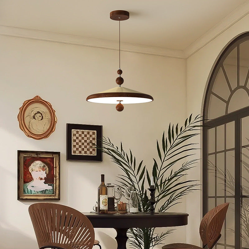 Creative personality antique rocker restaurant chandelier walnut color island chandelier full spectrum LED wrought iron chandelier