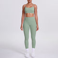 Cloud-feel compression yoga set: sexy open-back sports bra with high-waisted butt-lifting leggings and pockets - women's running & fitness apparel