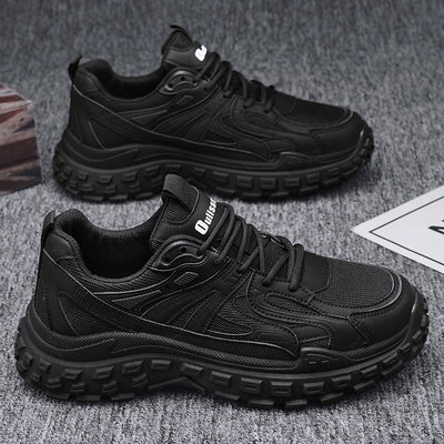 Spring men's shoes 2025 new black athletic casual work shoes - waterproof, slip-resistant, wear-resistant, durable, and trendy work safety shoes