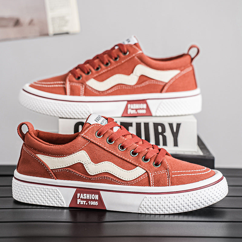 Men's canvas shoes 2025 new winter anti-slip athletic sneakers summer breathable red versatile casual men's shoes
