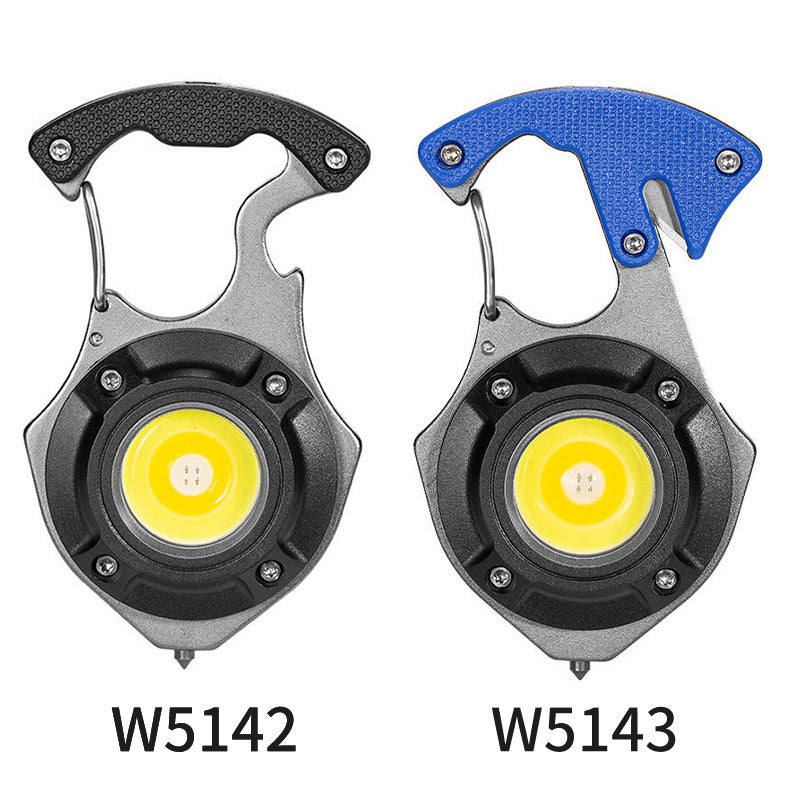 Cross-border portable mini multi-function keychain light repair light outdoor camping charging flashlight cob work, light