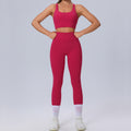 new plus size yoga outfit set for women - brushed, barely-there feel, tight-fitting activewear, high-stretch, breathable fitness set