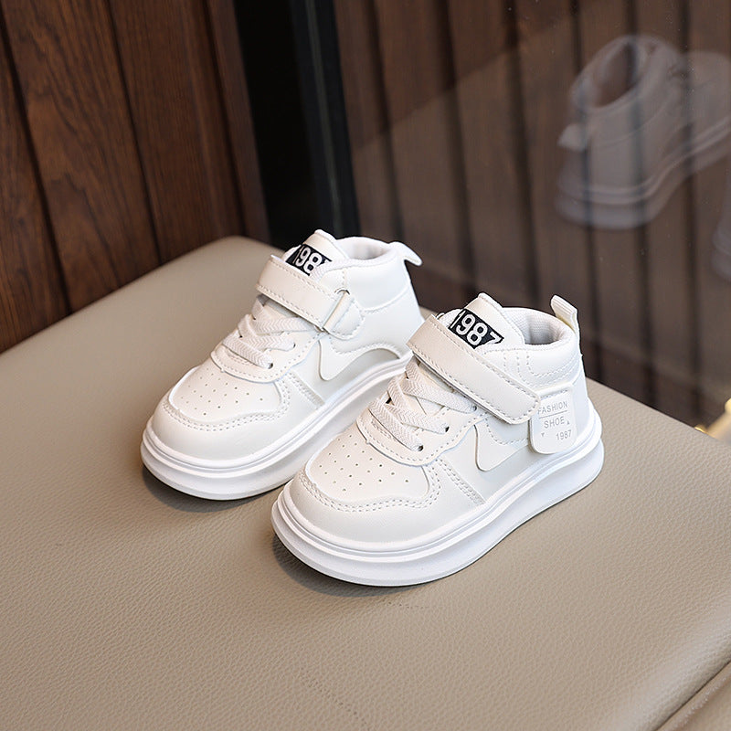 Kids' athletic shoes -  spring/autumn collection: boys' high-top sneakers, toddler & baby soft-soled non-slip shoes, girls' white sneakers