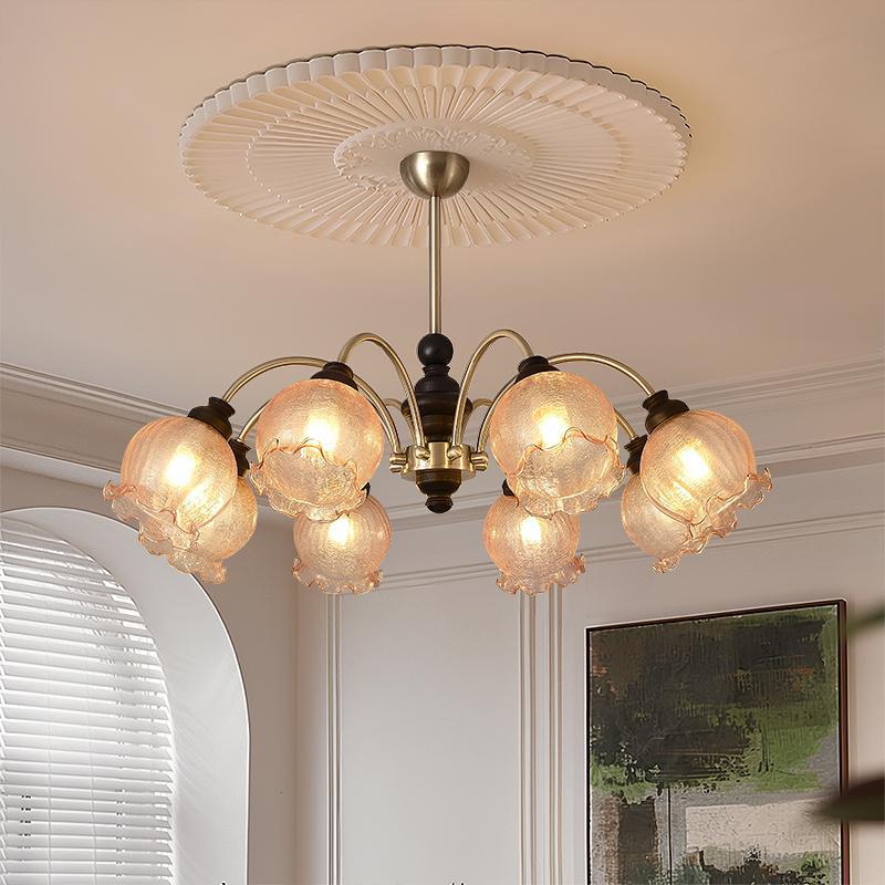 French antique living room bedroom chandelier American retro Bauhaus solid wood dining room lighting full spectrum bedroom light