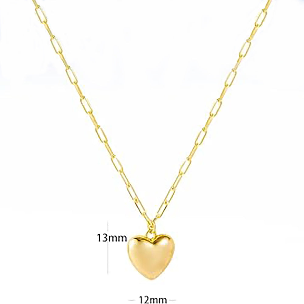 Amazon fashionclassy heart pendant necklace casual paper clip chain