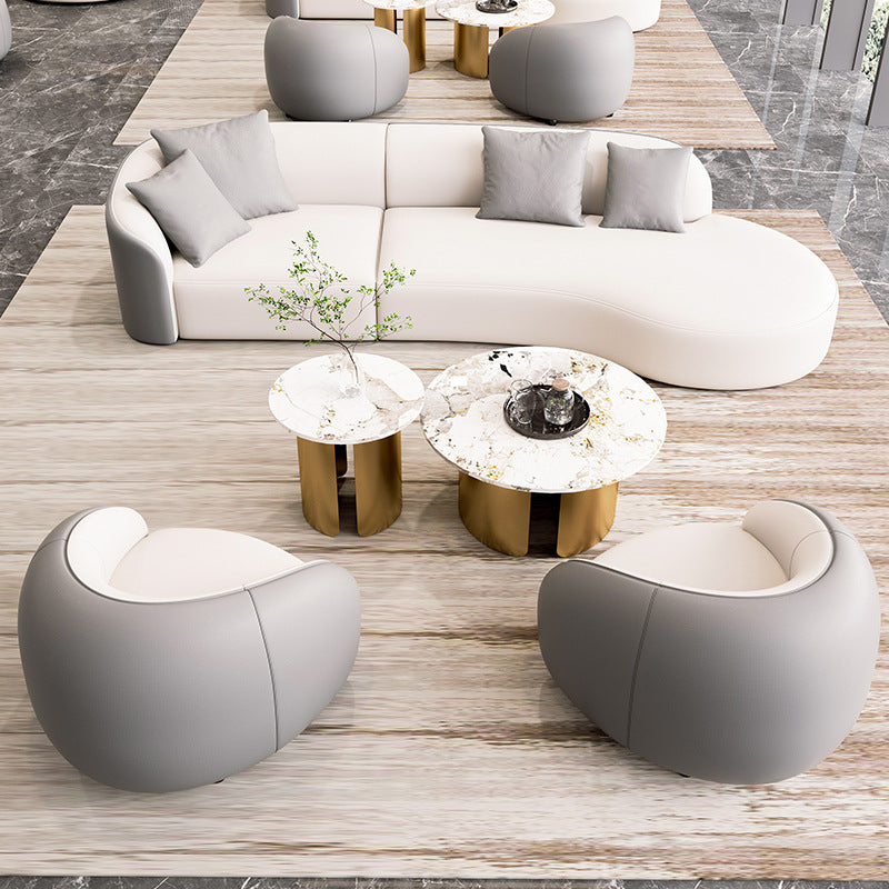 Curved sofa hotel lobby hall vip club rest area reception reception arc sales office negotiation sofa