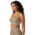 New arrival seamless knittingsexy back yoga clothes thin shoulder strap sports bra bubble wrap push-up fitness vest
