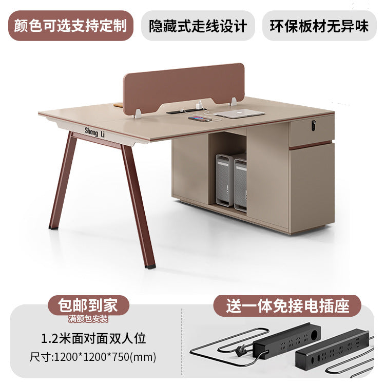 Office desk and chair set - 4/6 seater - minimalist modern office table with partition workstations, computer desk, and booth seating