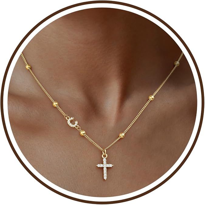 European and american style cross stainless steel necklace for women - creative geometric clavicle chain, punk hip-hop choker