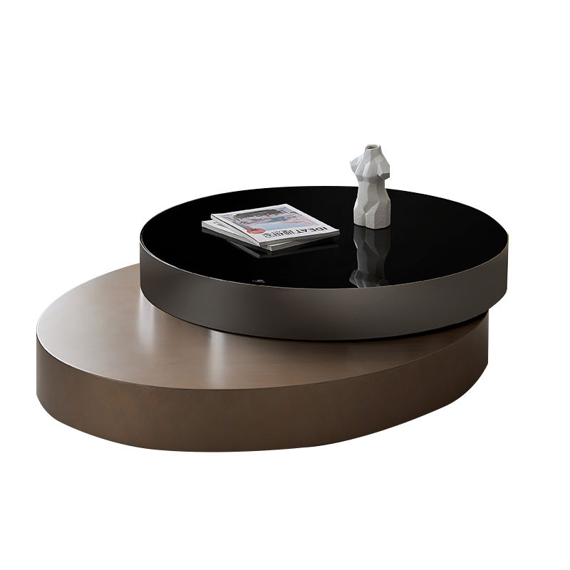 Minimalist round coffee table - new modern living room home accent table - italian-inspired simple high-end artistic trending coffee table