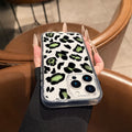 Suitable for iphone 17 pro max mint green leopard print phone case, apple 16 niche high-end 15 drop-proof hard case
