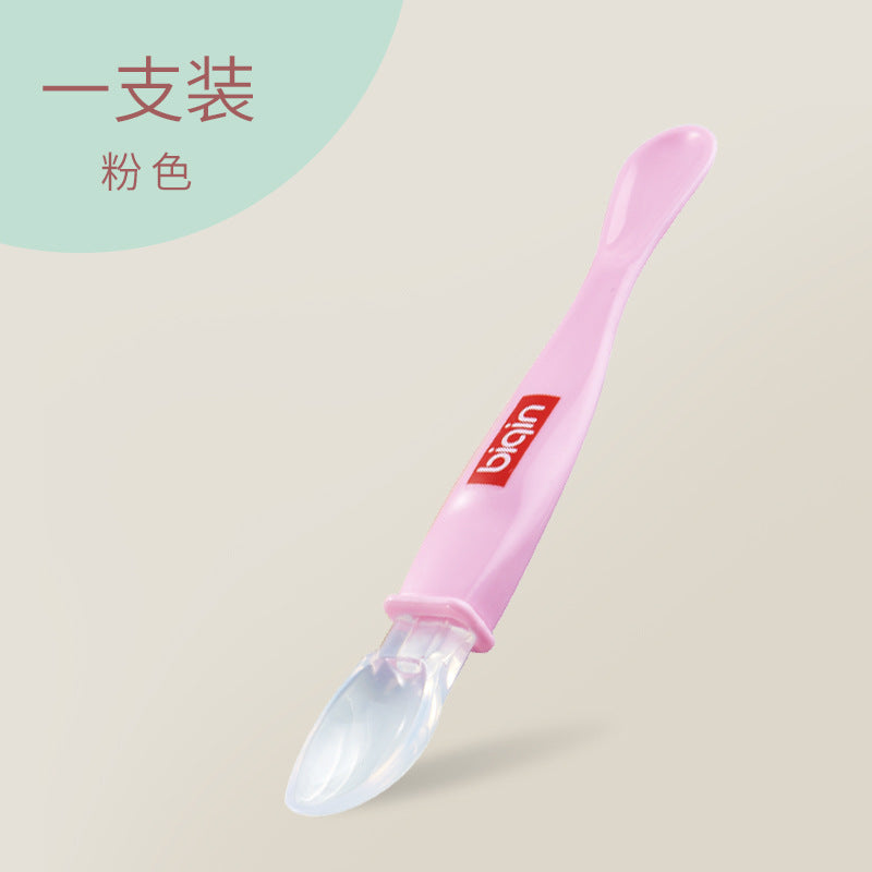 Dear, factory direct sales baby feeding silicone spoon soft head children's spoon silicone soft spoon double head baby silicone spoon